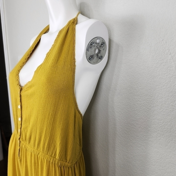 Free People Gauze Gold Boho Jumpsuit Size XS - Picture 3 of 16